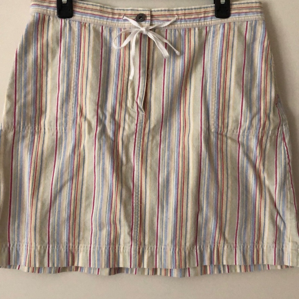 Women’s Christopher & Banks multicolored stripe cotton twill skirt size 12 Y2K